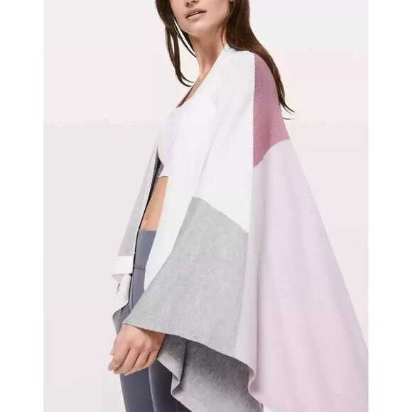 LULULEMON Silk Blend Open Front Colorblock Hatha Wrap W9BDPS ONE SIZE - Picture 1 of 11